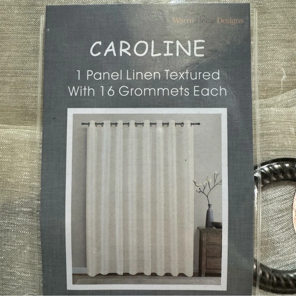 Caroline beige 1 panel linen textured with 16 grommets each